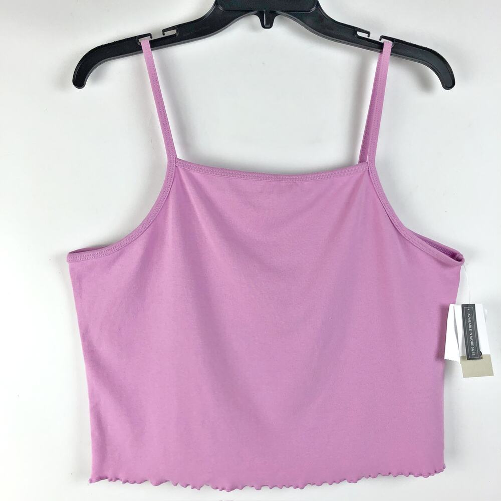 BP Nordstrom Womens Crop Tank 1X Purple Square Neck Sleeveless Camisole Top NWOT